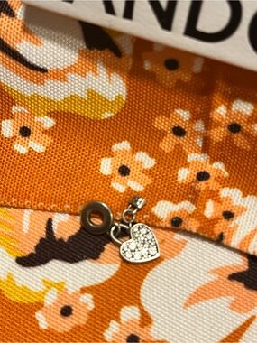 Pandora Silver Heart charm with small padlock